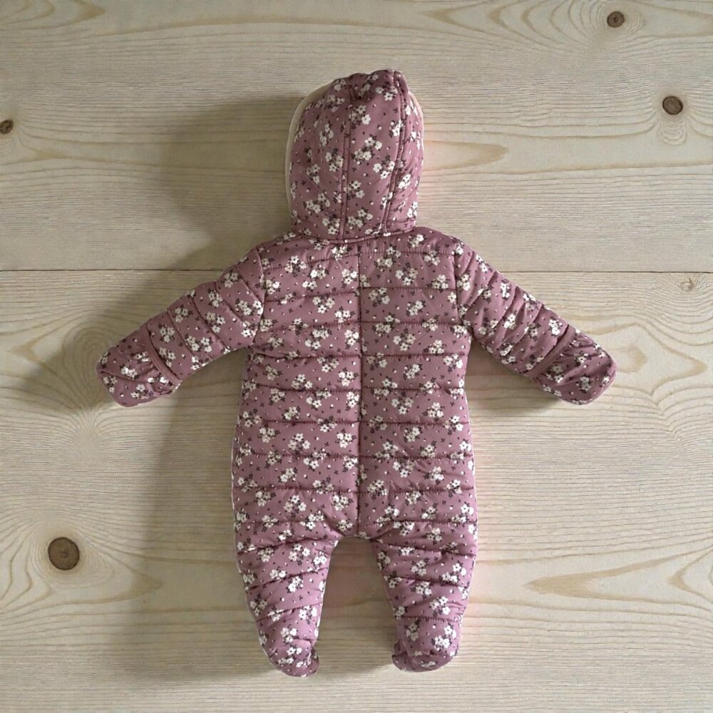 Nicole Miller New York, Baby Girl Outerwear Snowsuit Pink Floral Sz 6-9M - Picture 2 of 9